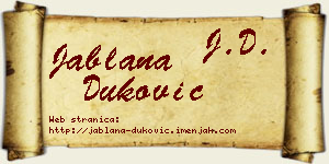Jablana Duković vizit kartica